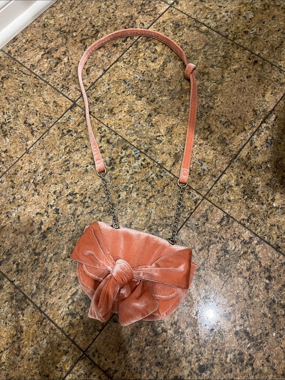 Velvet pink girls purse